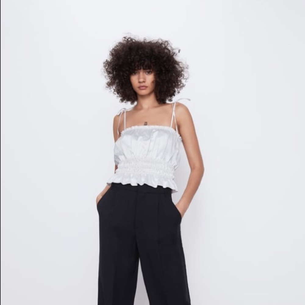 Zara Satin Effect Top Elastic Details